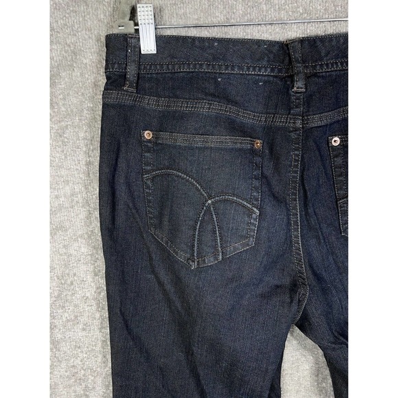 Liz Claiborne Slim Fit Straight Leg Jeans Womens Size 14 Dark Wash Blue Denim - Picture 10 of 16